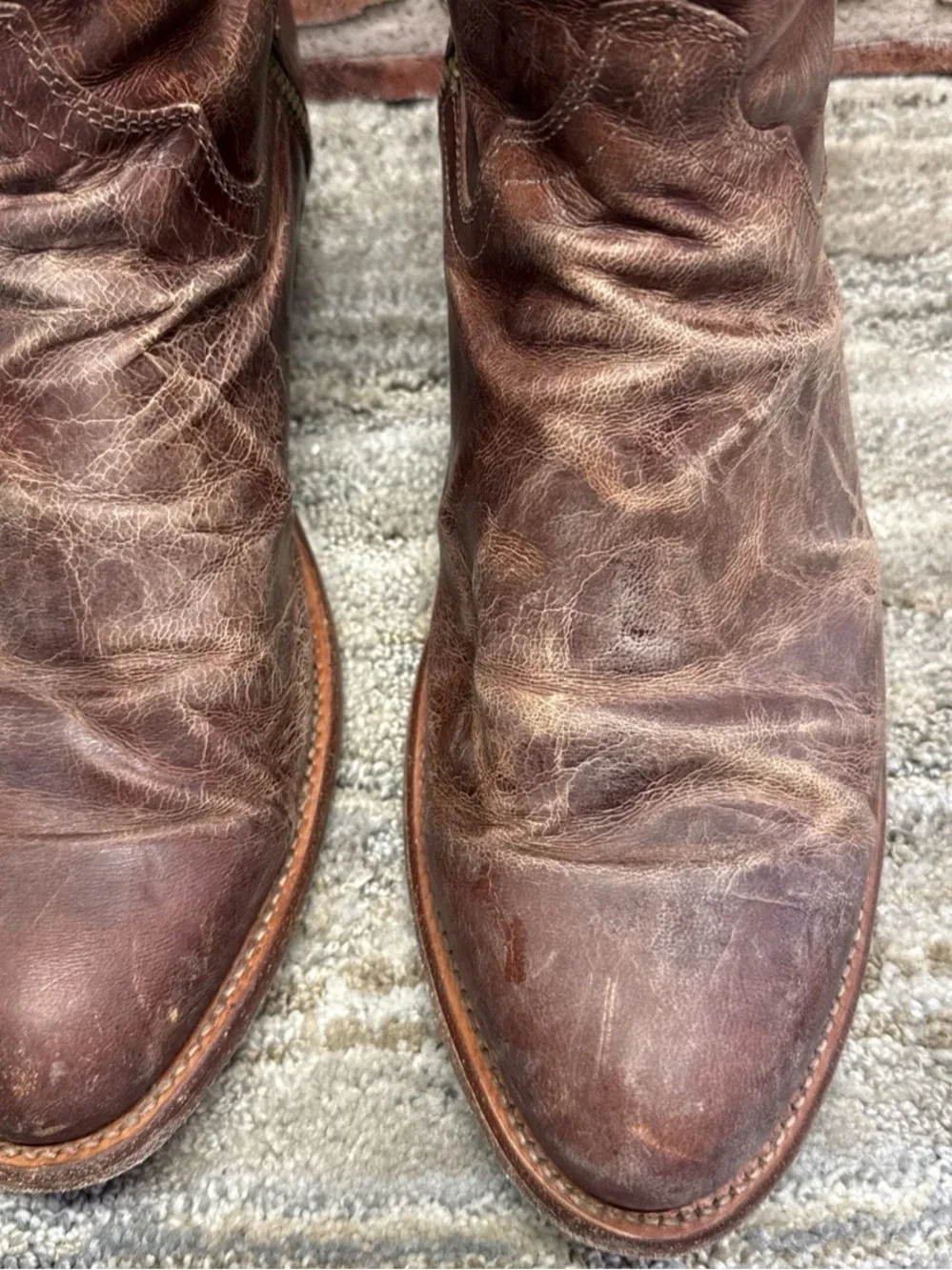 TECOVAS Dean  10 EE Men Cowboy Brown Western Zip Slim Ranchwear Roper W/ Zipper